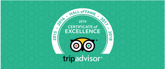 TripAdvisor Certificate 2019 - Hall of Fame