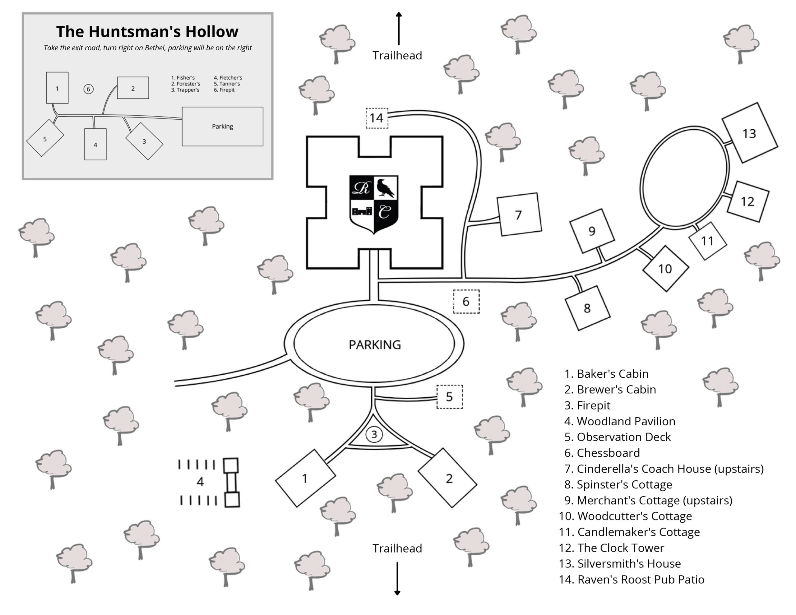 Map of Castle Cottages and Cabins